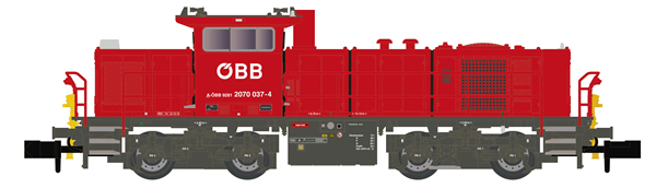 Kato HobbyTrain Lemke H3074 - Austrian Diesel Locomotive MaK Rh2070 Wortmarke of the ÖBB  
